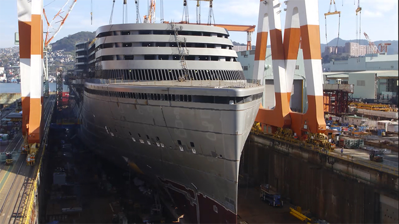 cruise ship being built time lapse